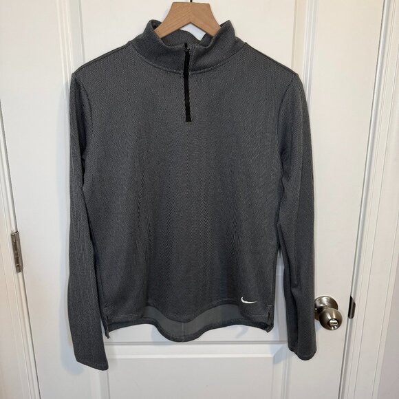 Nike Running Dri Fit Womens Sweatshirt Jacket Pullover 1/4 Zip Size Medium Gray - Picture 1 of 6